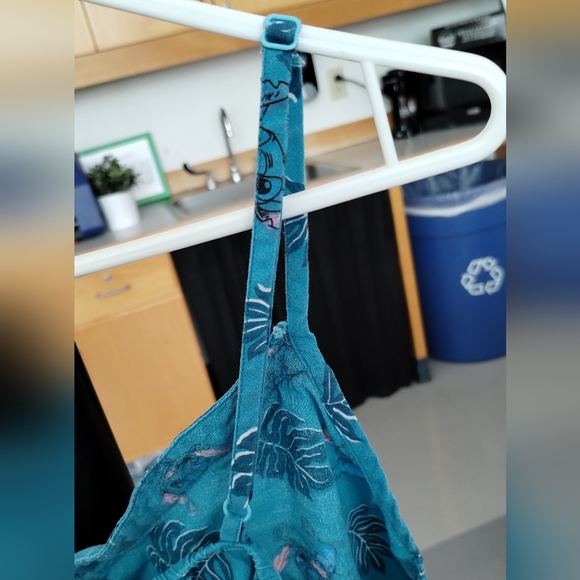 Disney  LILO AND STITCH Teal Blue PJ Pajama Night Sleep Wear Shirt Tank Top Girl - Picture 9 of 10